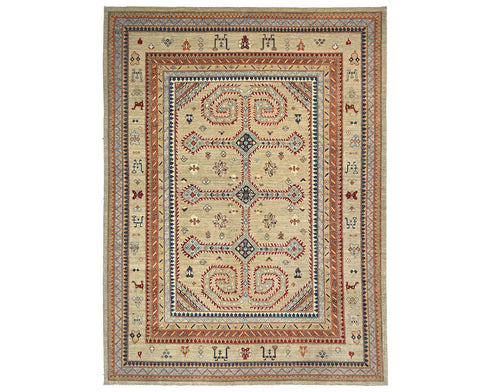 9x12 Zeigler Brown Afghan Hand Knotted Wool Area Rug